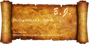 Bulyovszki Jenő névjegykártya
