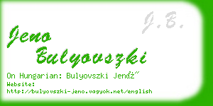 jeno bulyovszki business card
